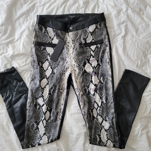 LA Belle Roc Leather Snake Print Pants - Picture 2 of 6